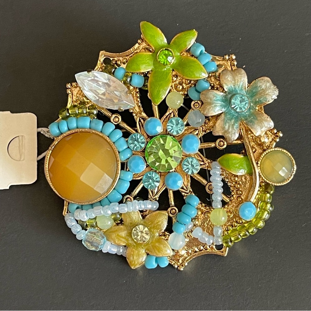 New GEORGIOU Colorful Floral Brooch